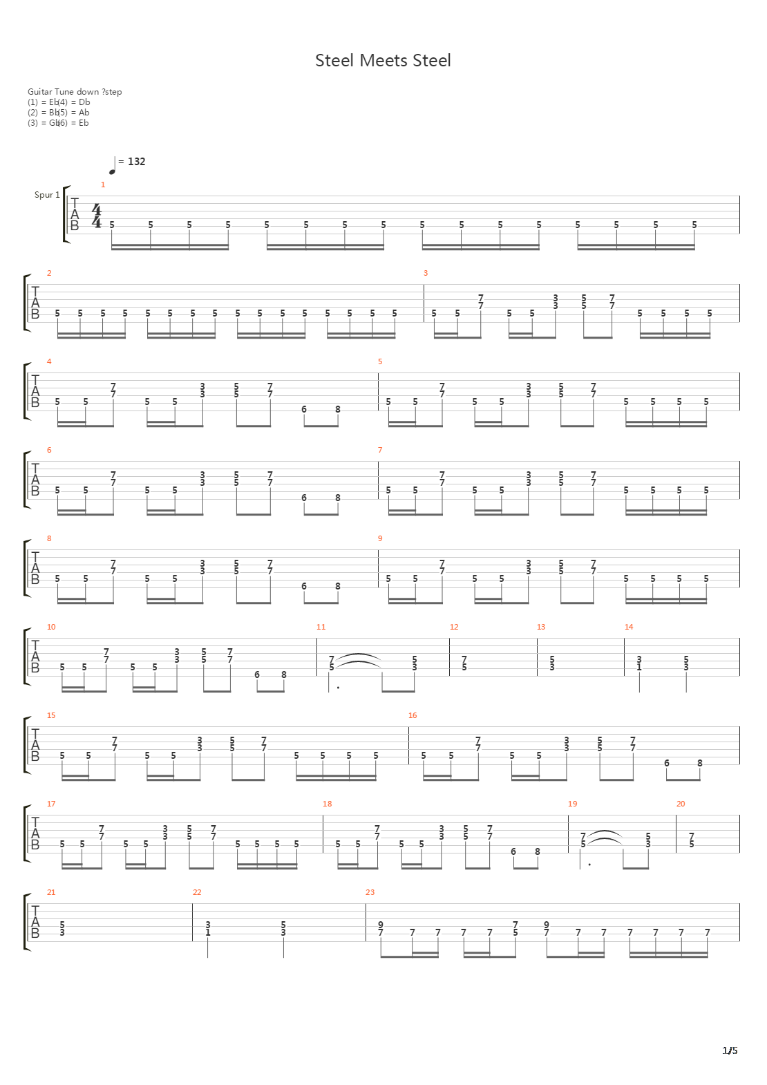 Steel Meets Steel吉他谱