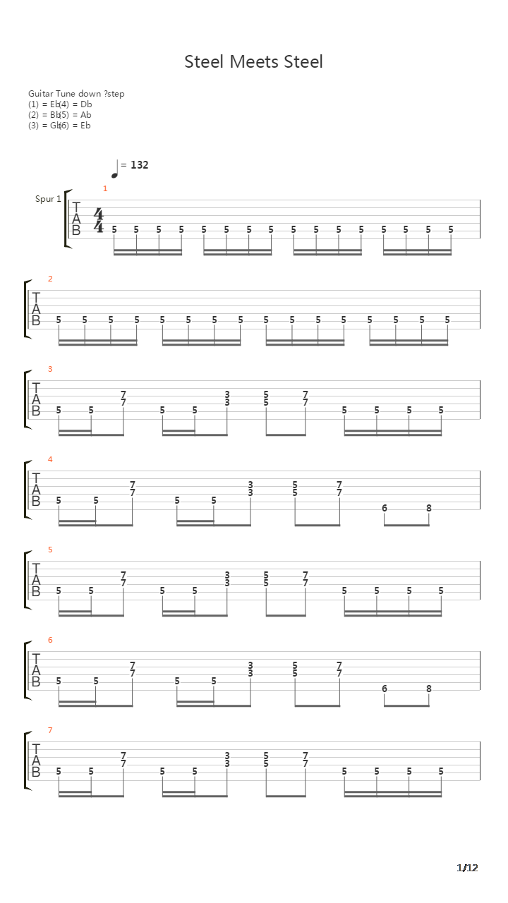 Steel Meets Steel吉他谱