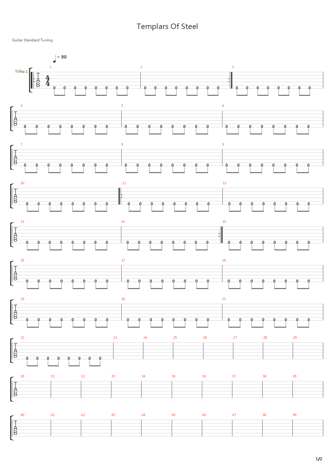 Templars Of Steel吉他谱