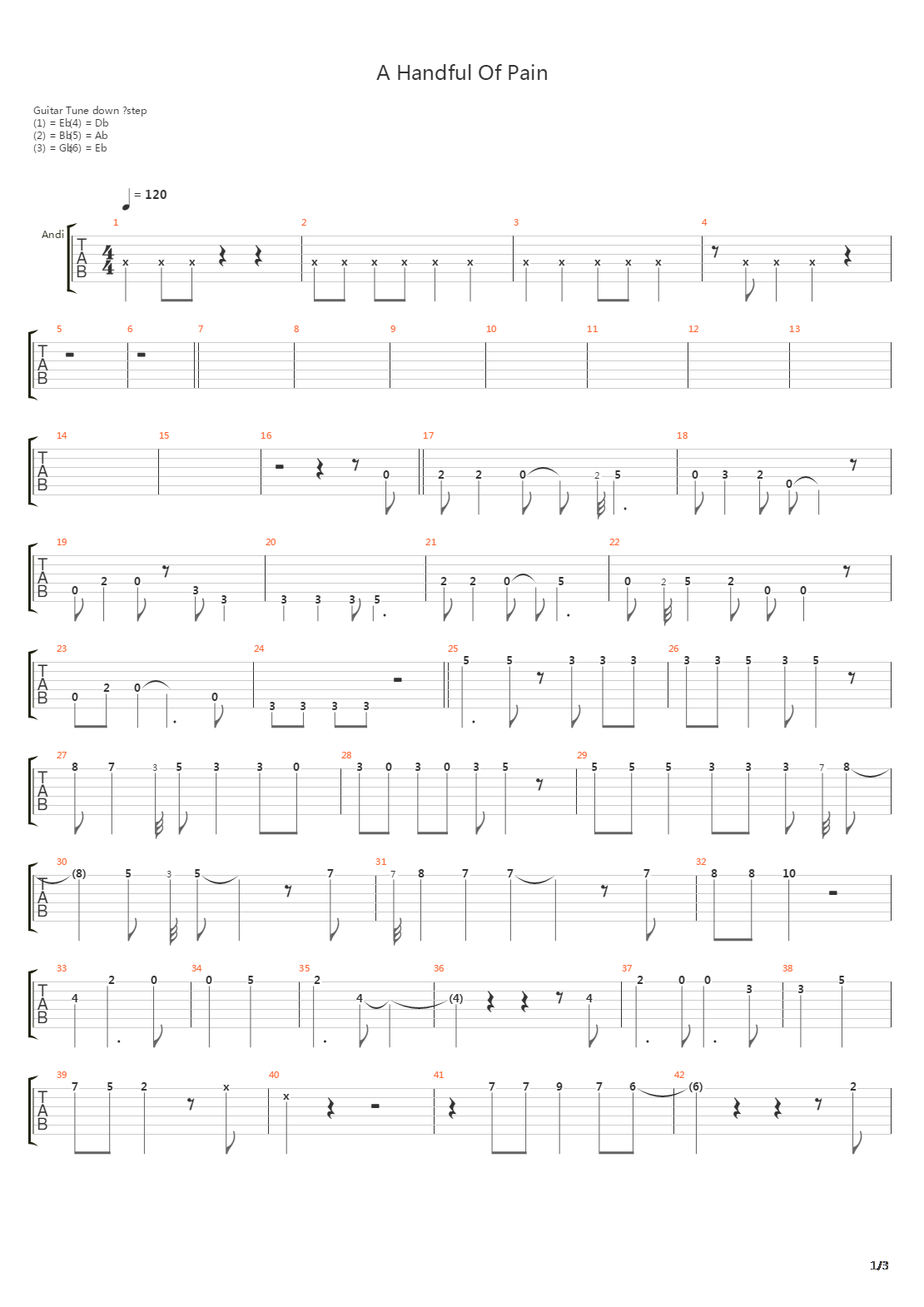 A Handful Of Pain吉他谱