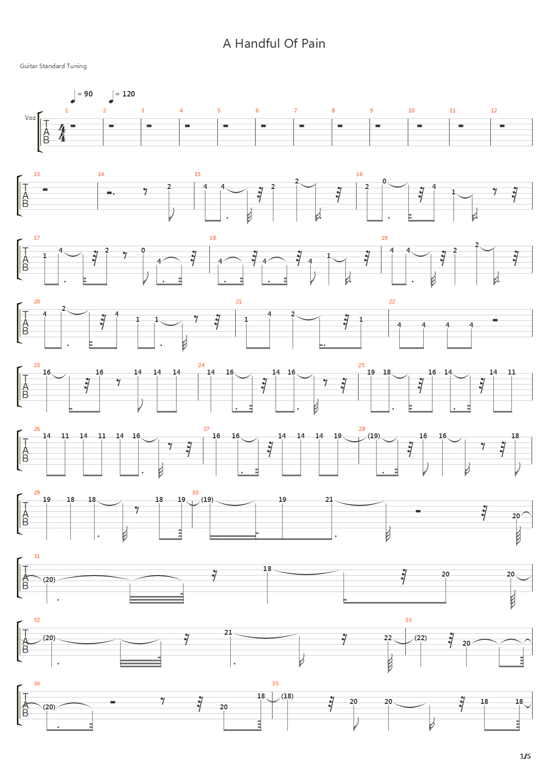 A Handful Of Pain吉他谱
