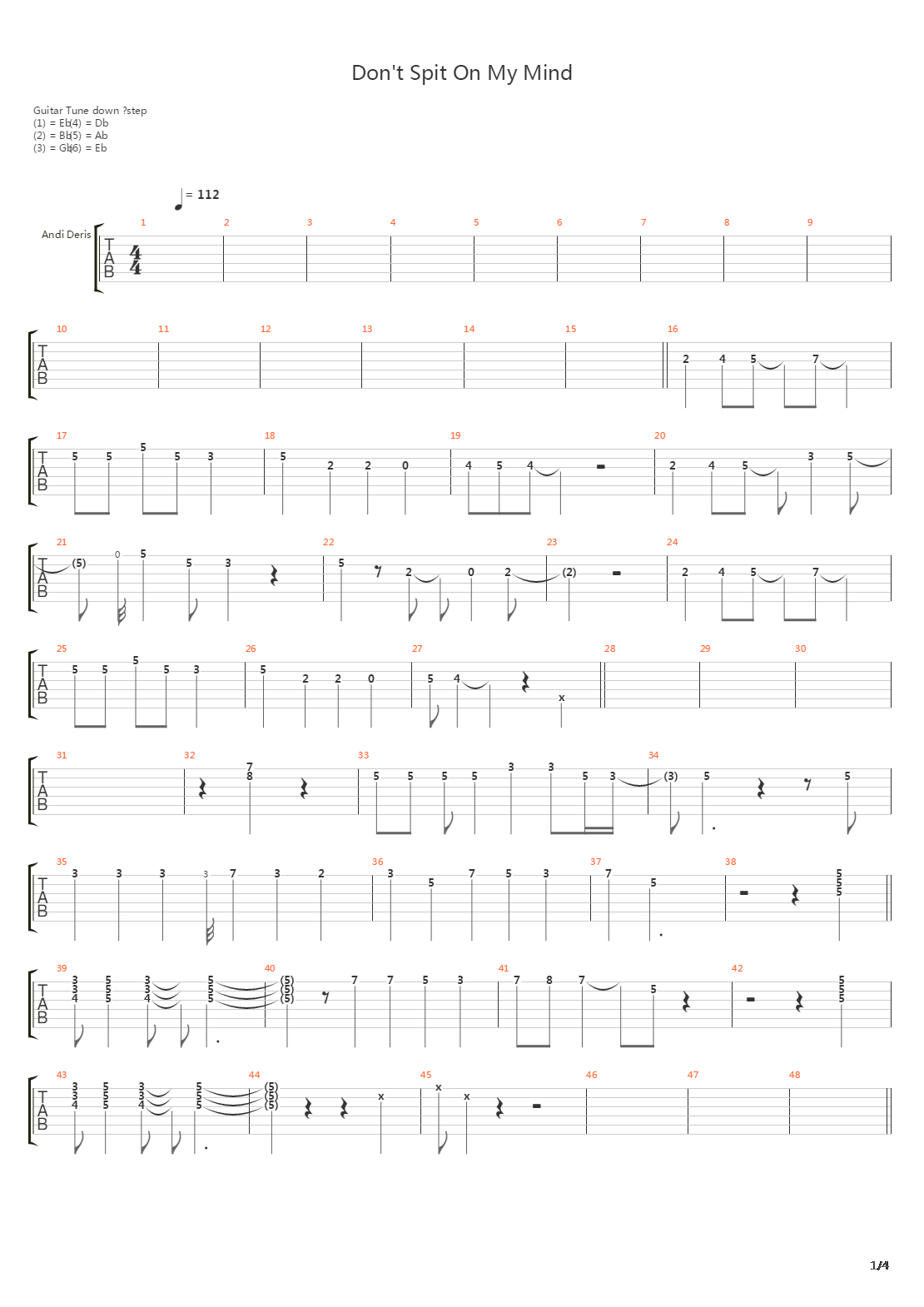 Dont Spit On My Mind吉他谱