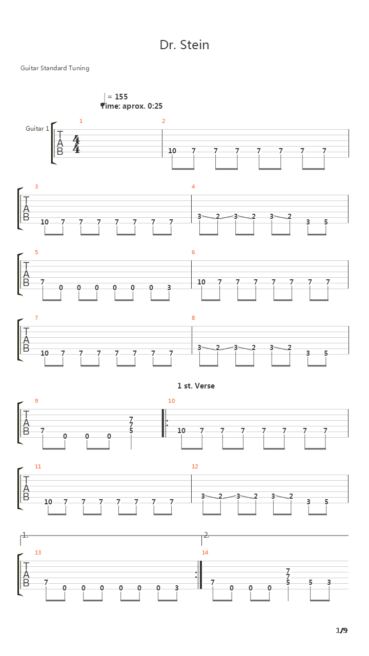 Dr Stein吉他谱