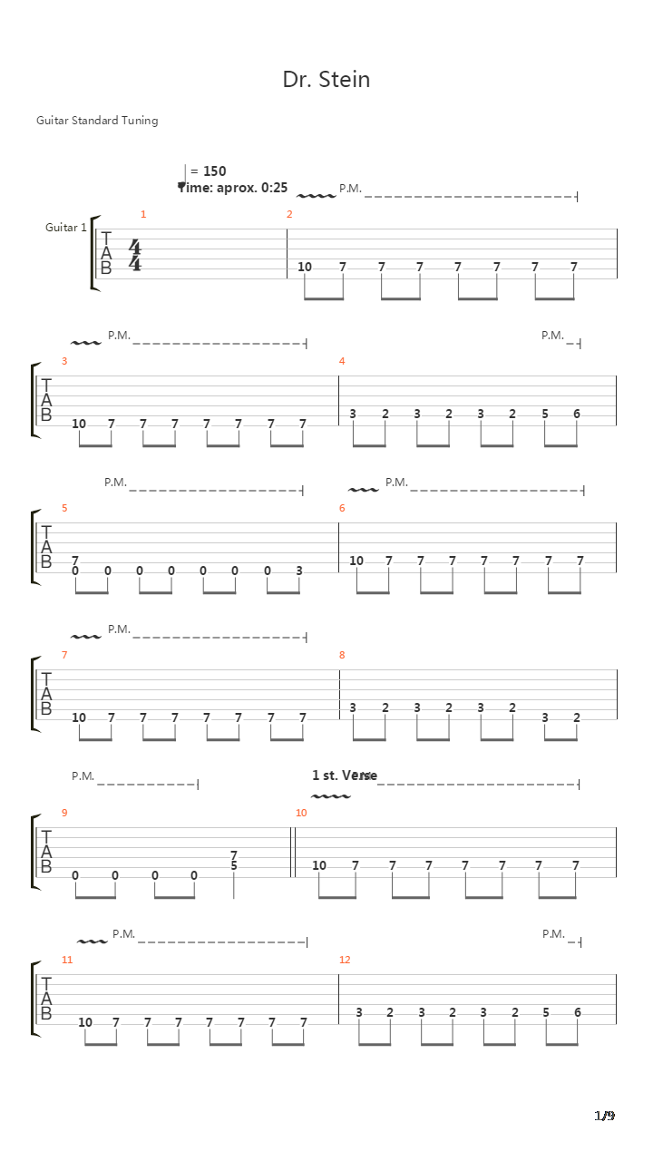 Dr Stein吉他谱