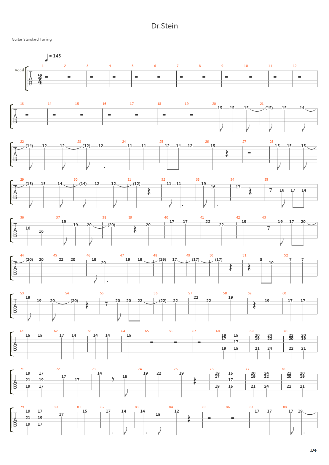 Drstein吉他谱