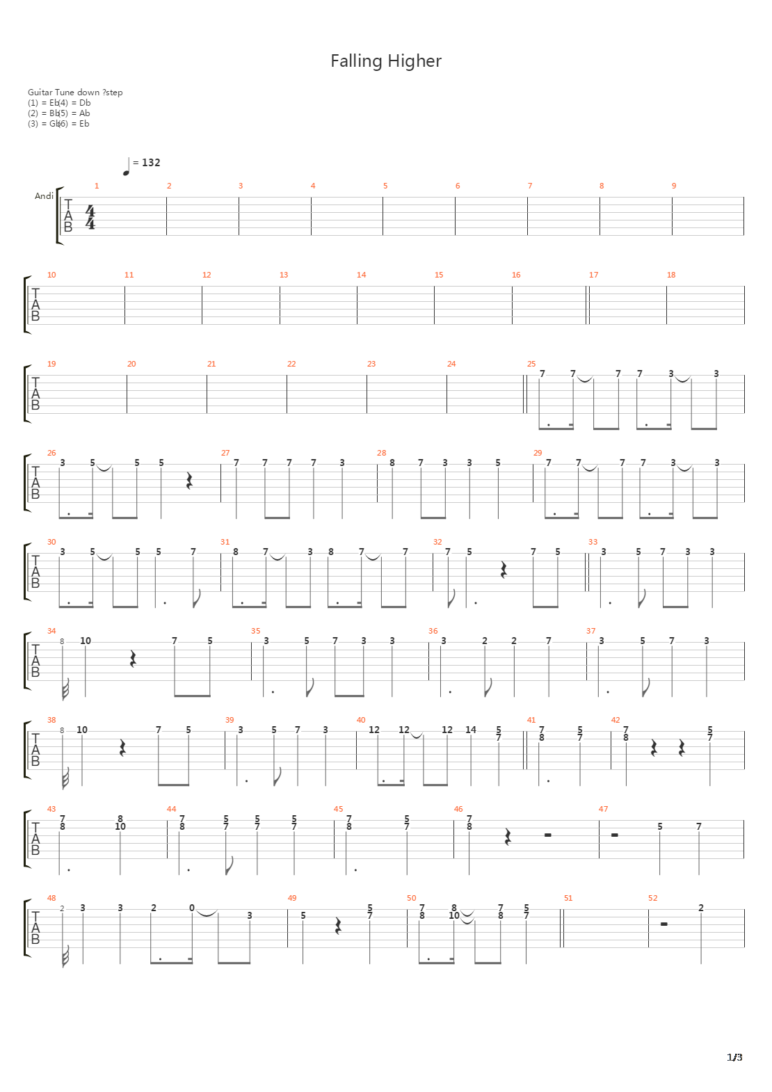 Falling Higher吉他谱