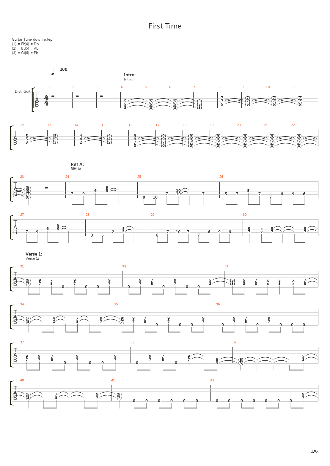 First Time吉他谱