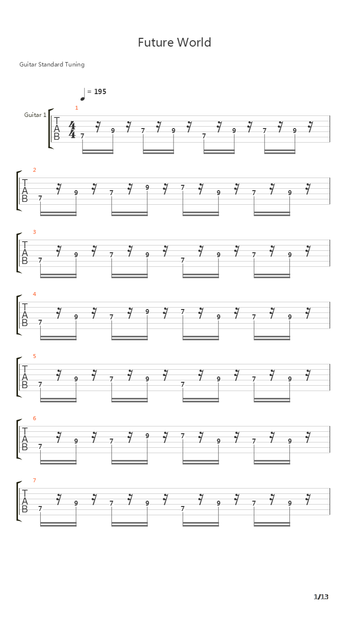 Future World吉他谱