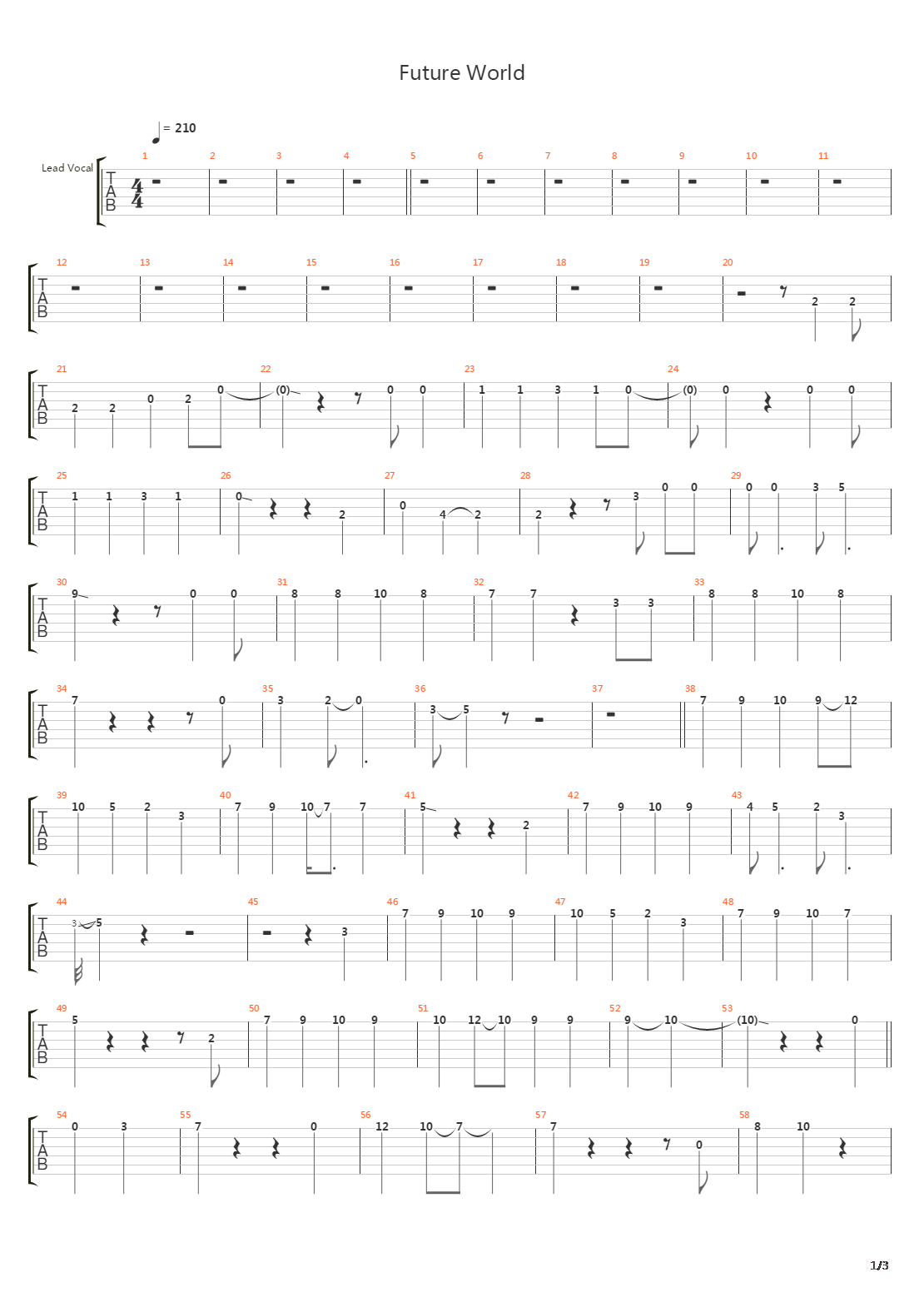 Future World吉他谱