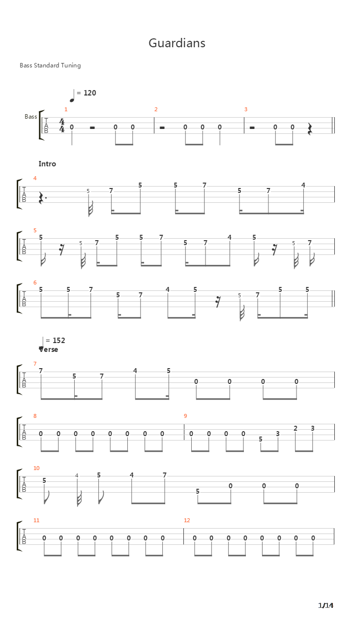 Guardians吉他谱