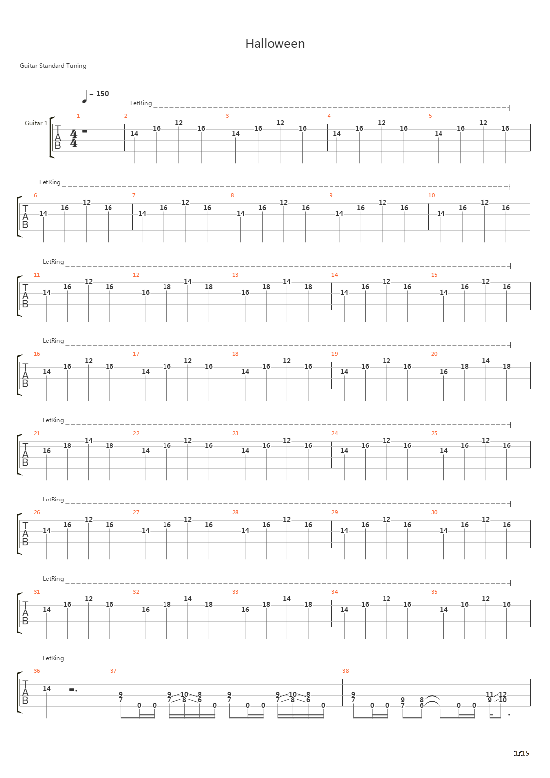 Halloween吉他谱