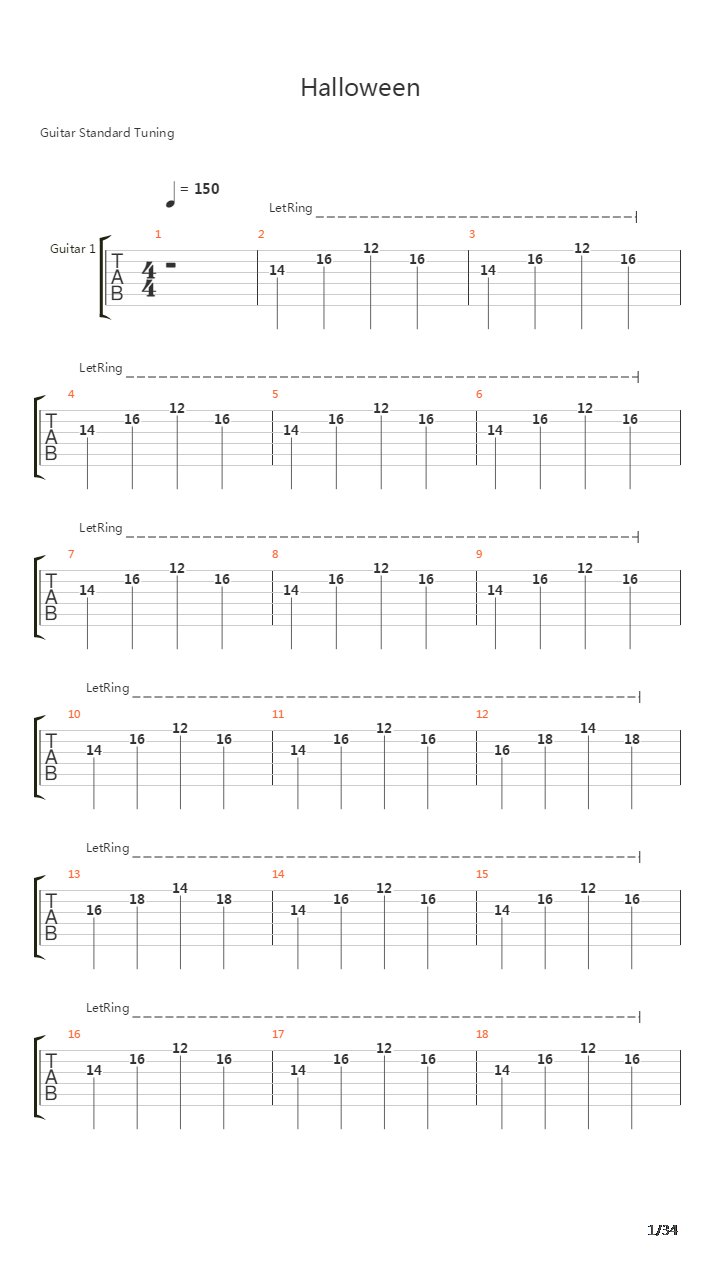 Halloween吉他谱