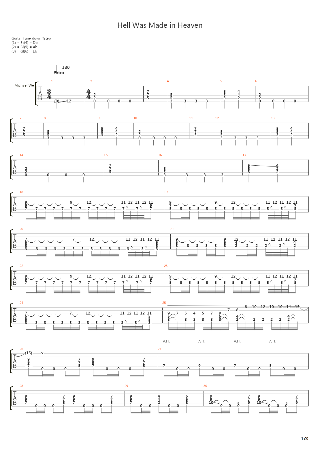Hell Was Made In Heaven吉他谱