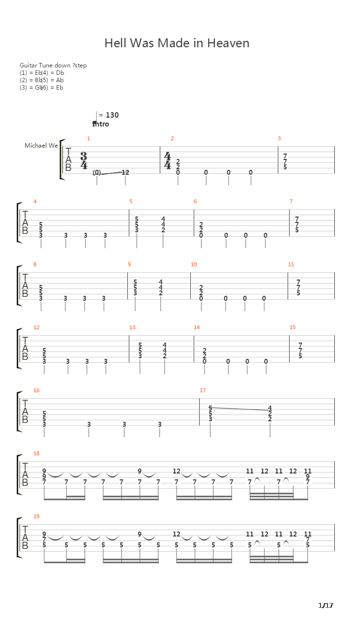 Hell Was Made In Heaven吉他谱