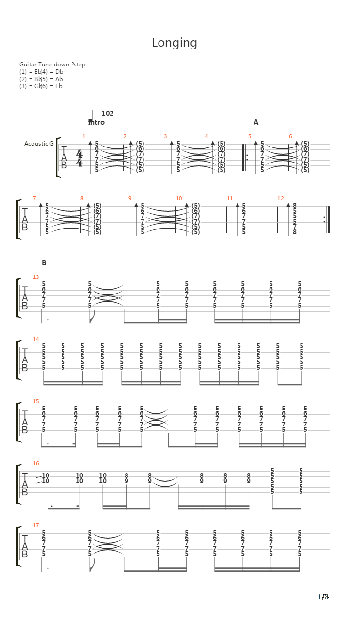 Longing吉他谱