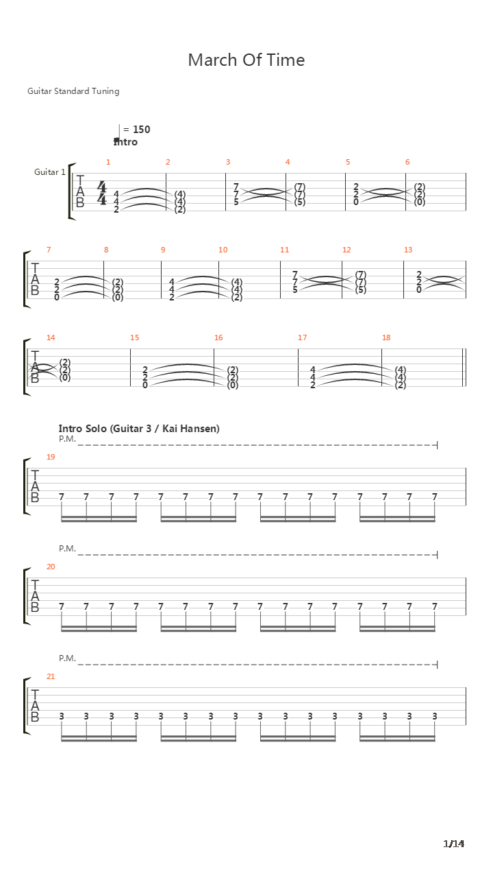 March Of Time吉他谱