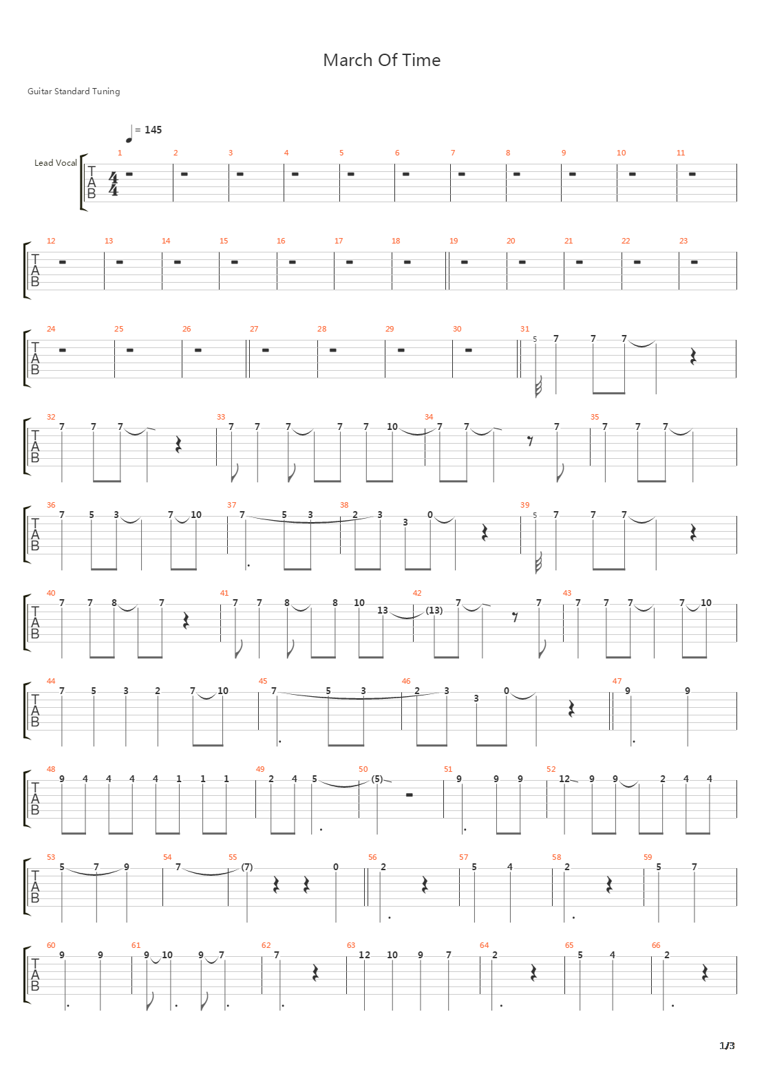 March Of Time吉他谱