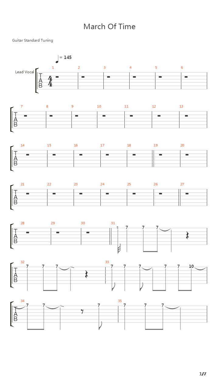 March Of Time吉他谱