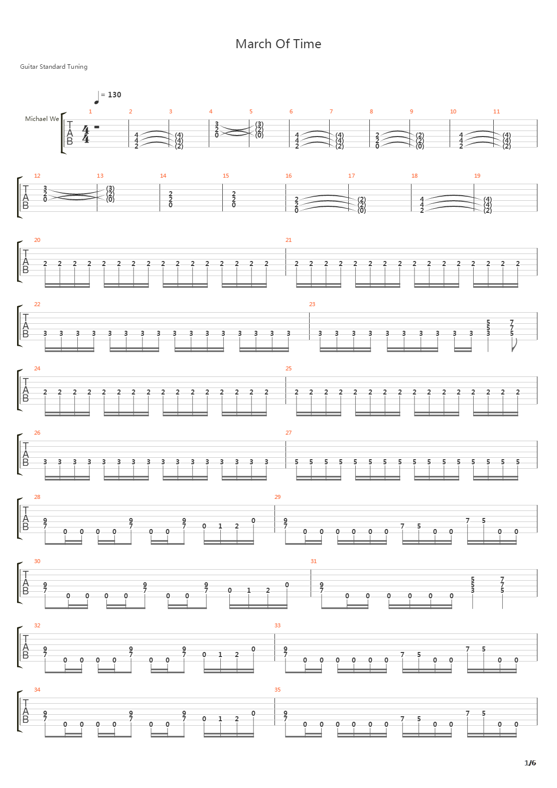 March Of Time吉他谱