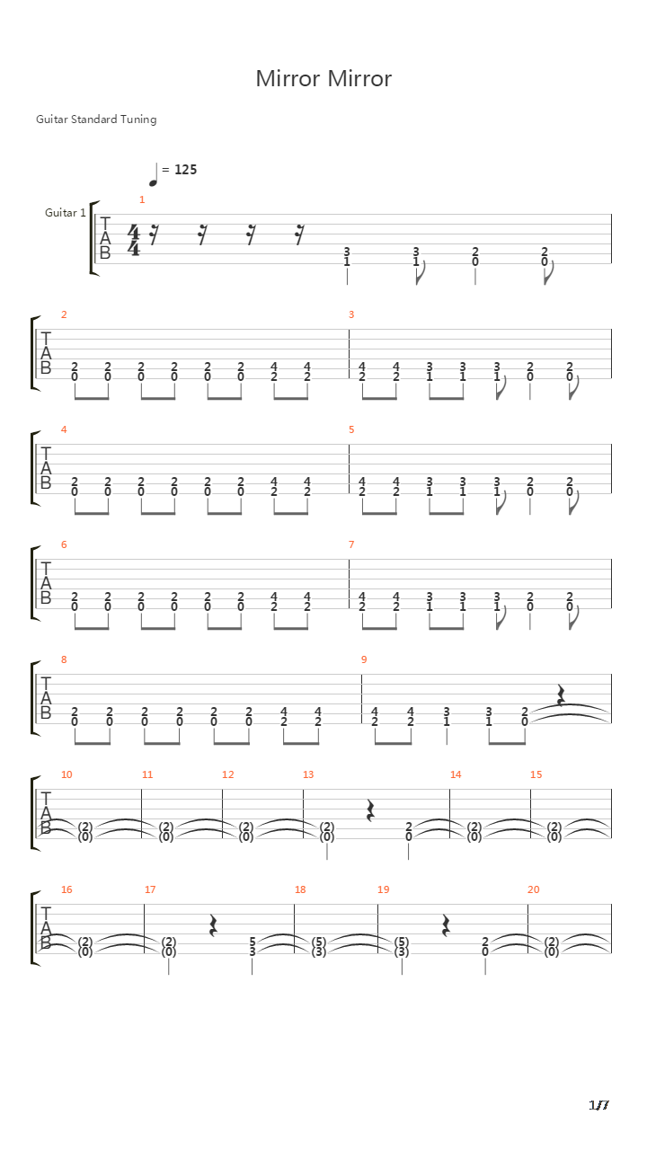 Mirror Mirror吉他谱