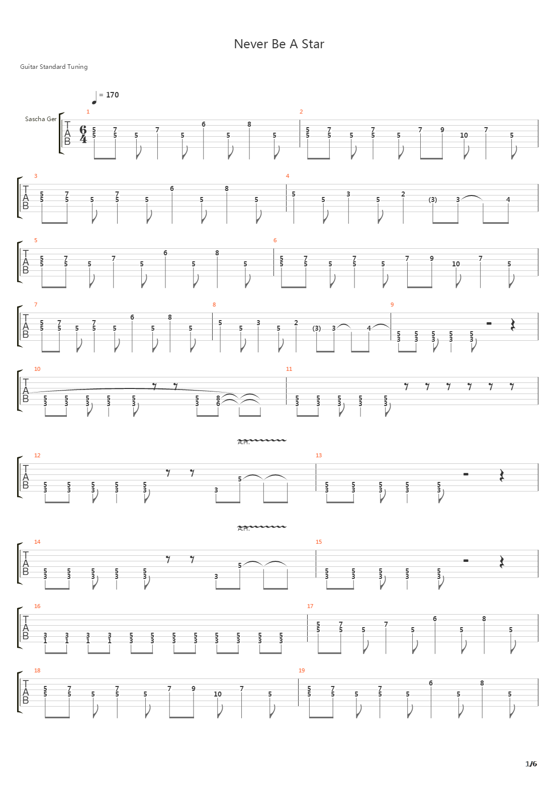 Never Be A Star吉他谱