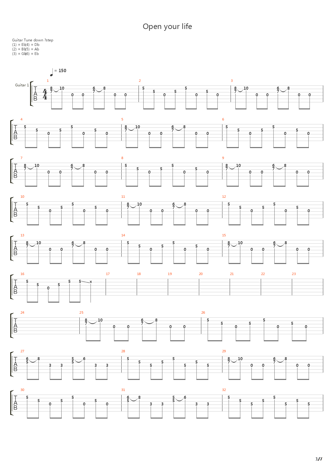 Open Your Life吉他谱
