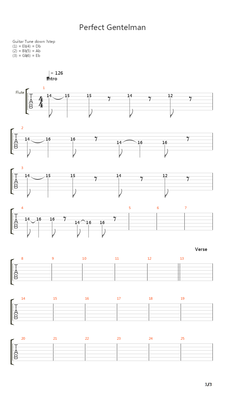 Perfect Gentleman吉他谱