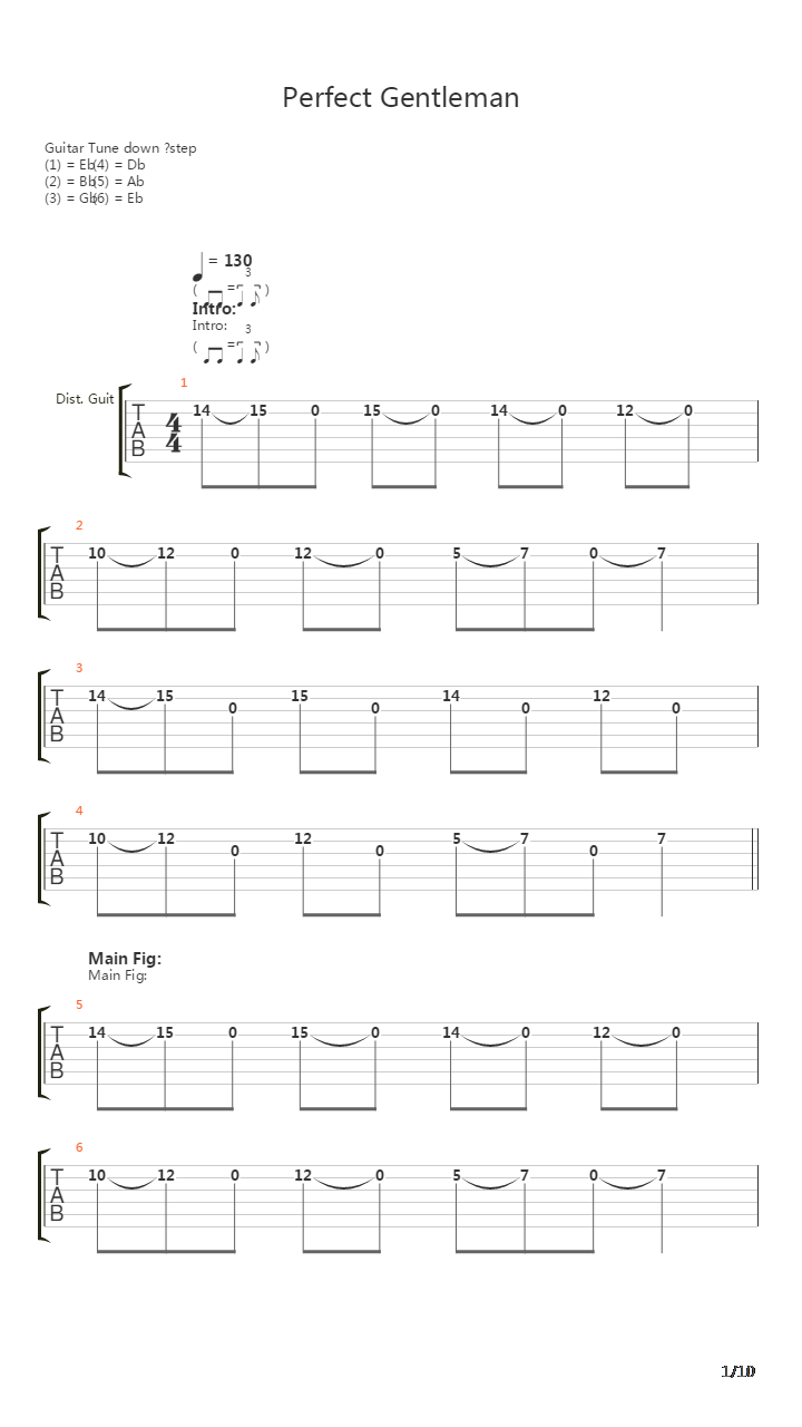 Perfect Gentleman吉他谱