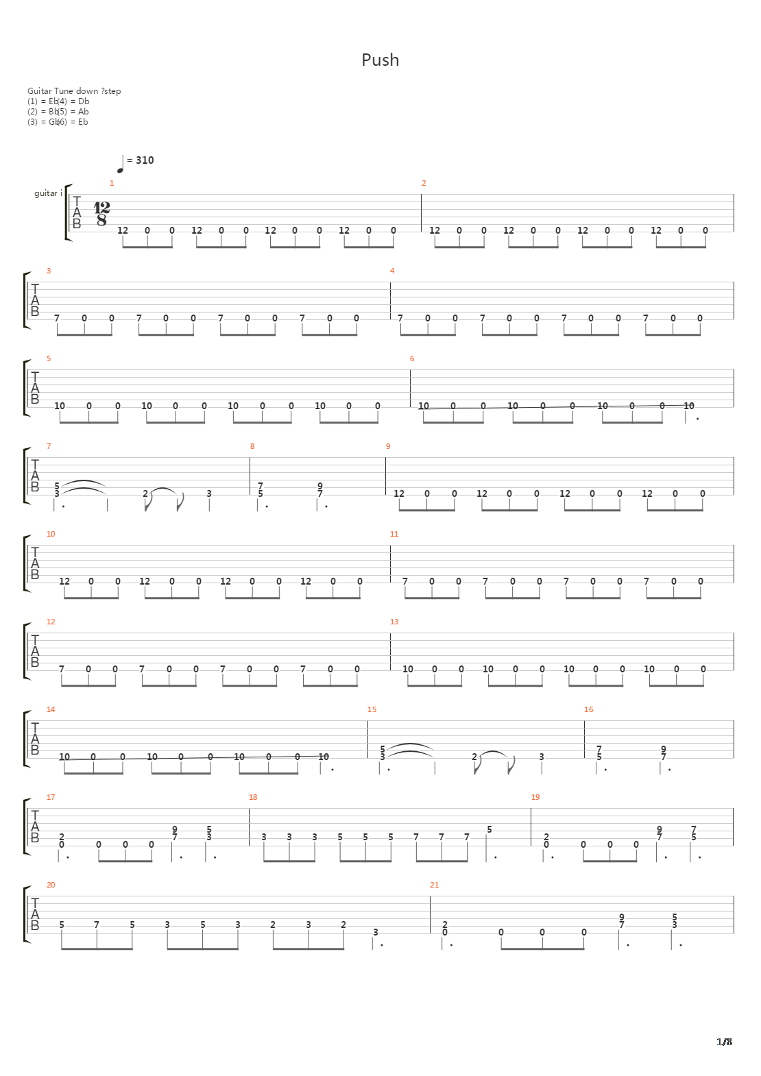 Push吉他谱