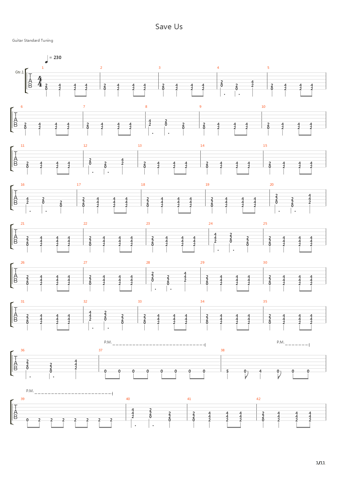 Save Us吉他谱