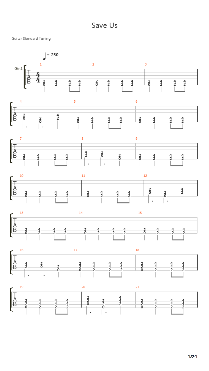 Save Us吉他谱
