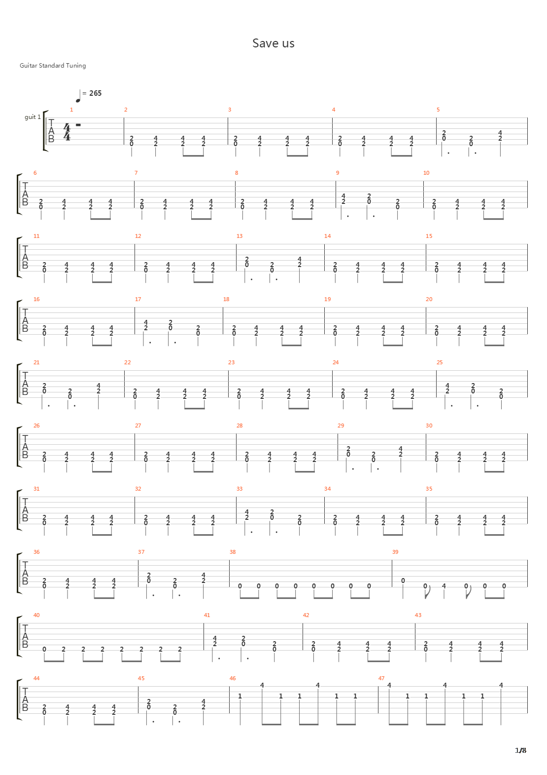 Save Us吉他谱