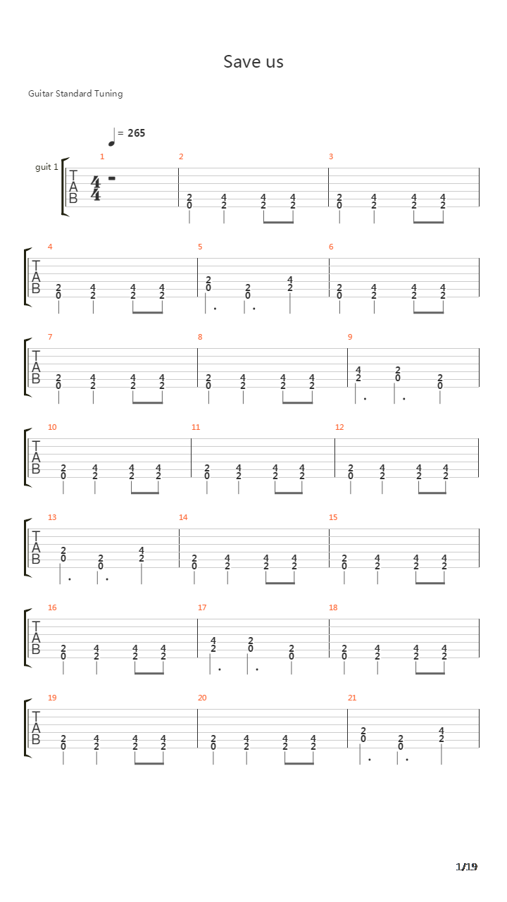 Save Us吉他谱