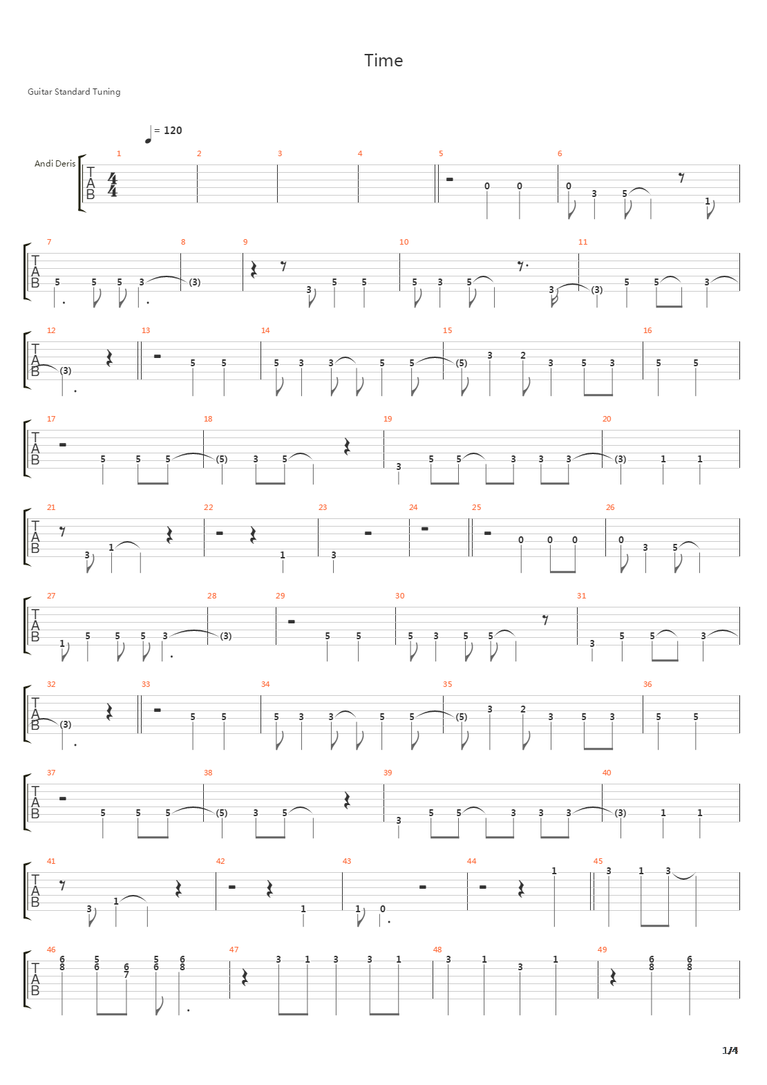 Time吉他谱