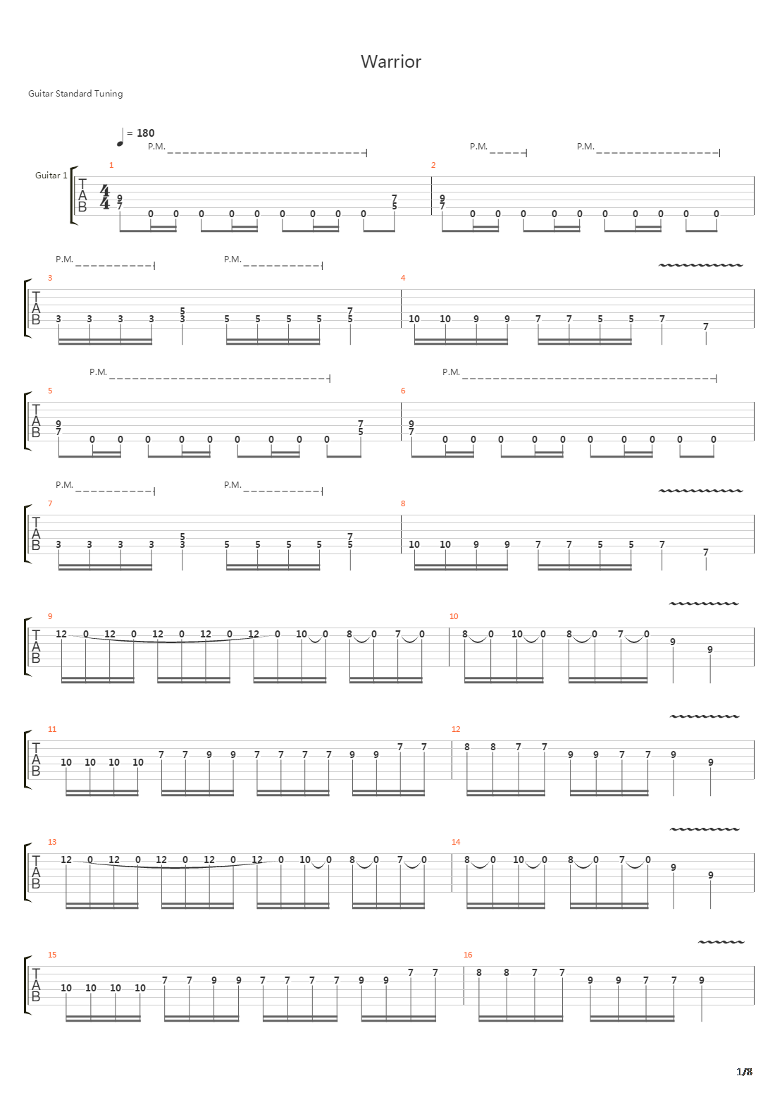 Warrior吉他谱