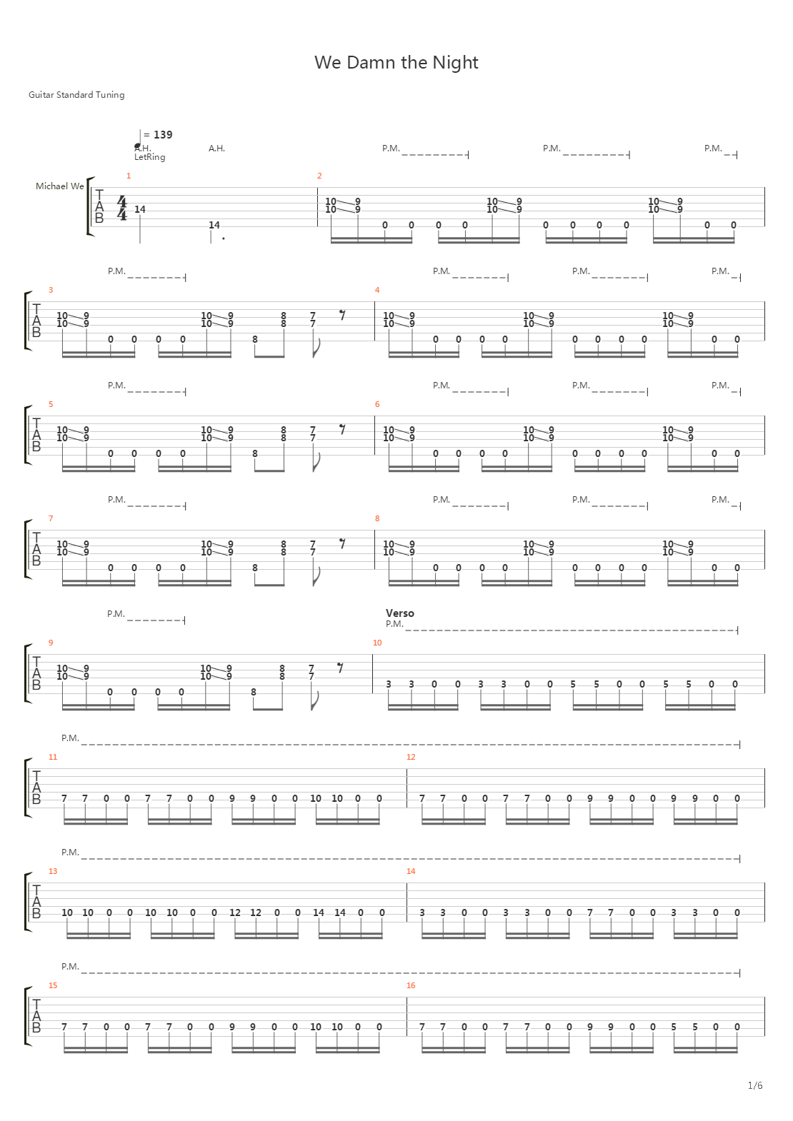 We Damn The Night吉他谱