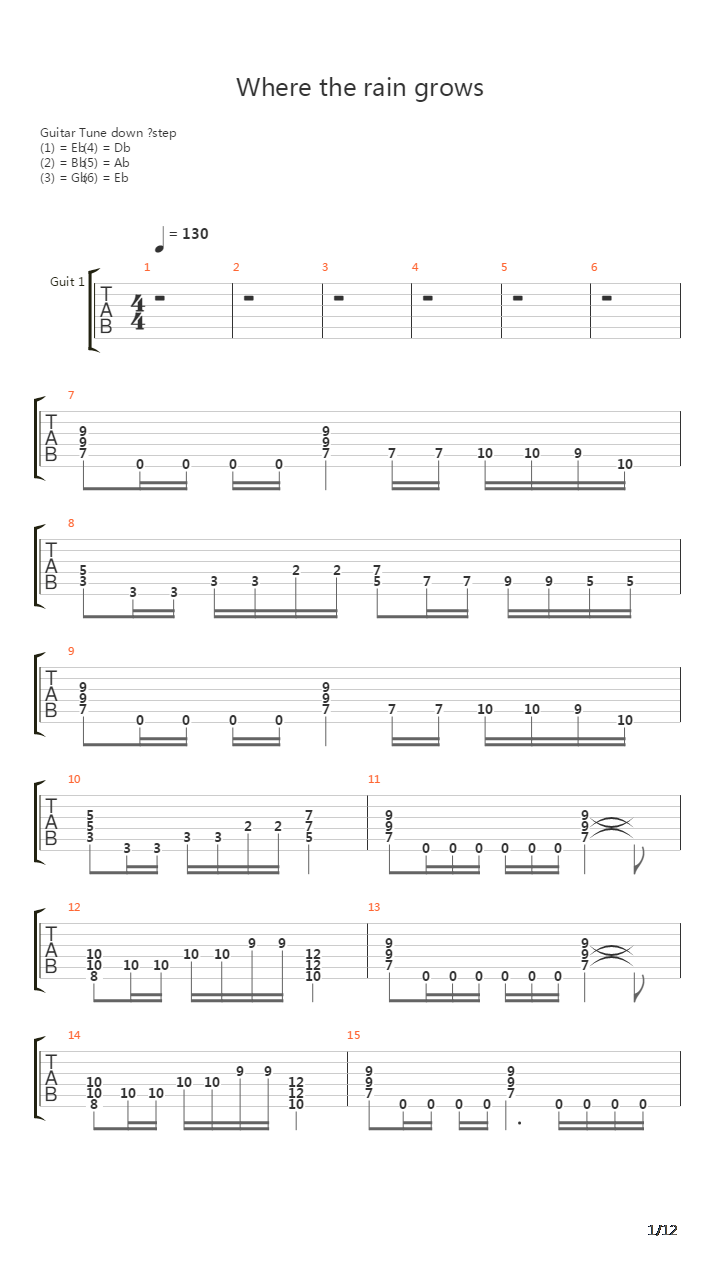 Where The Rain Grows吉他谱