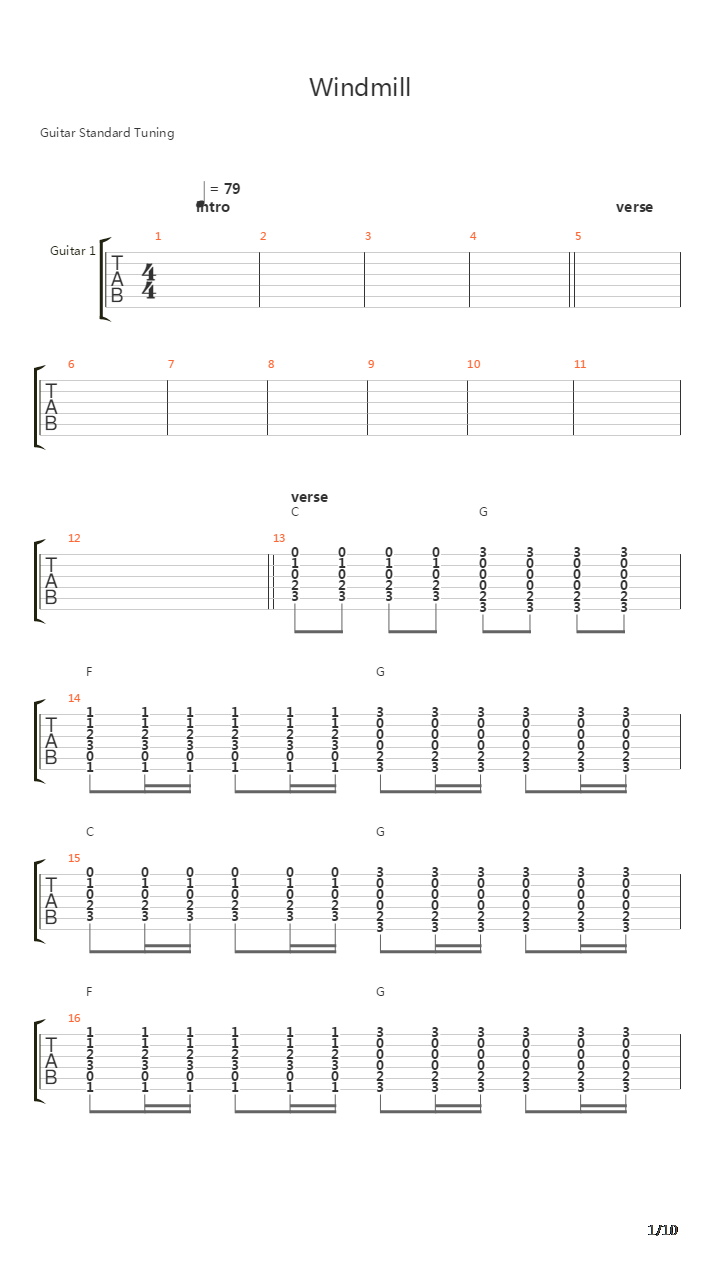 Windmill吉他谱