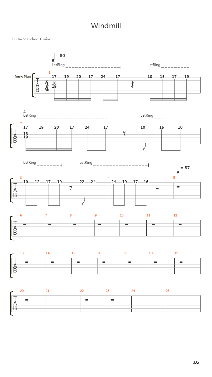 Windmill吉他谱