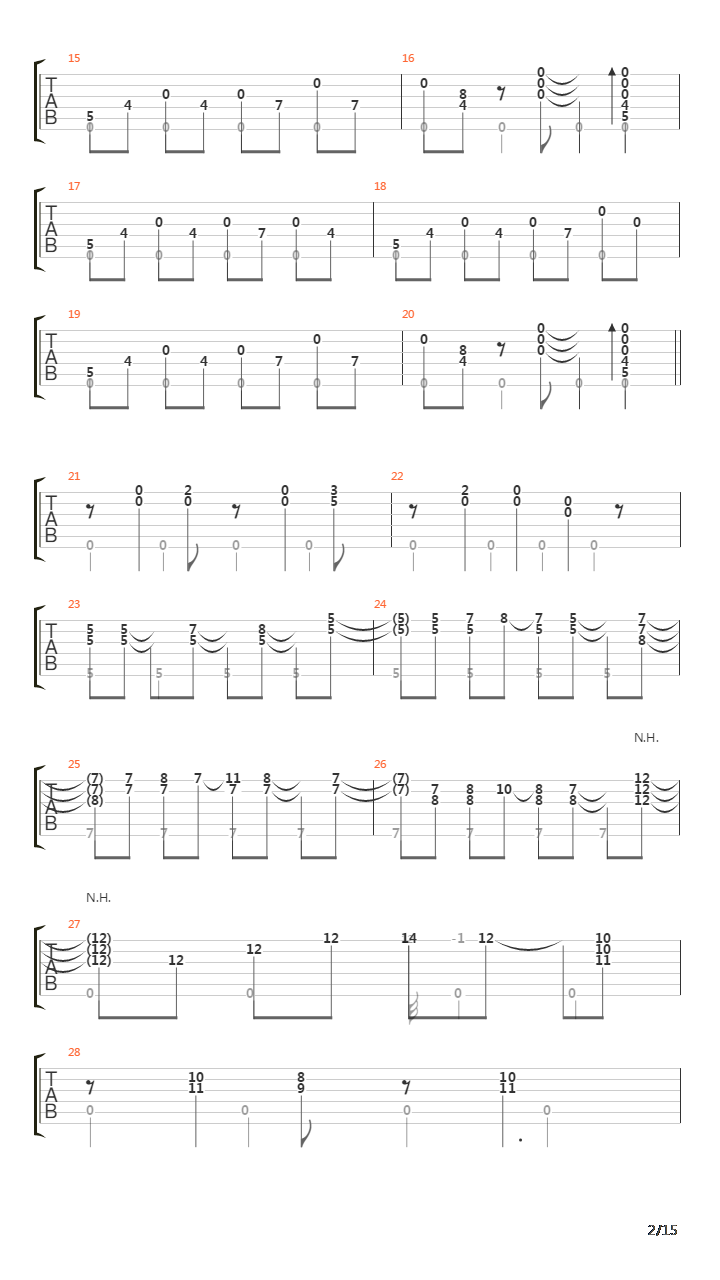 Viento Del Gitano - Honesty吉他谱