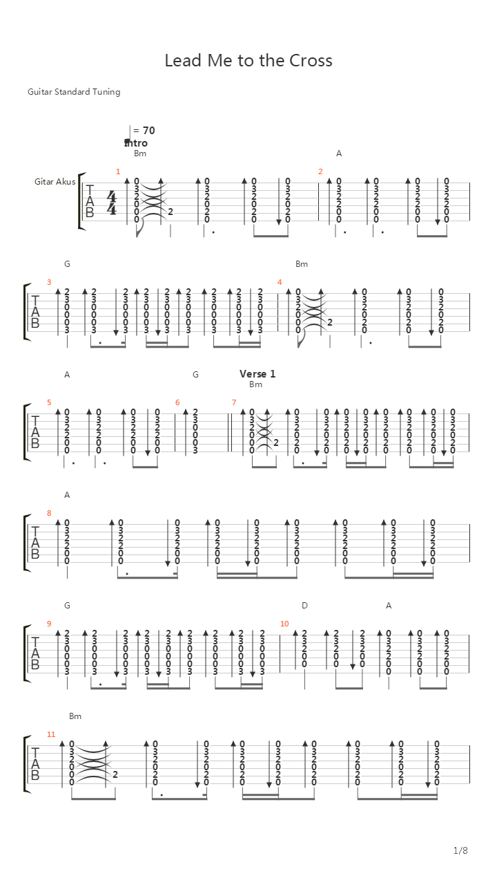 Lead Me To The Cross吉他谱
