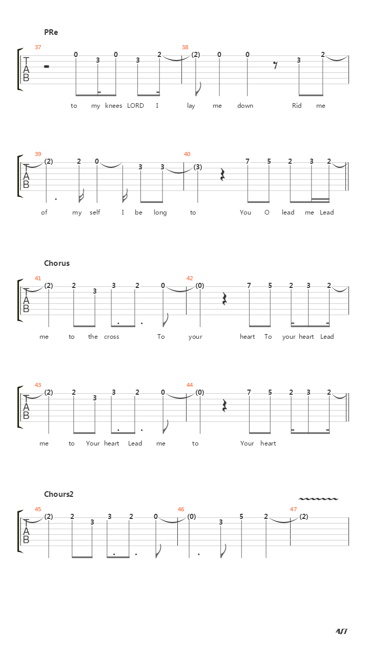 Lead Me To The Cross吉他谱