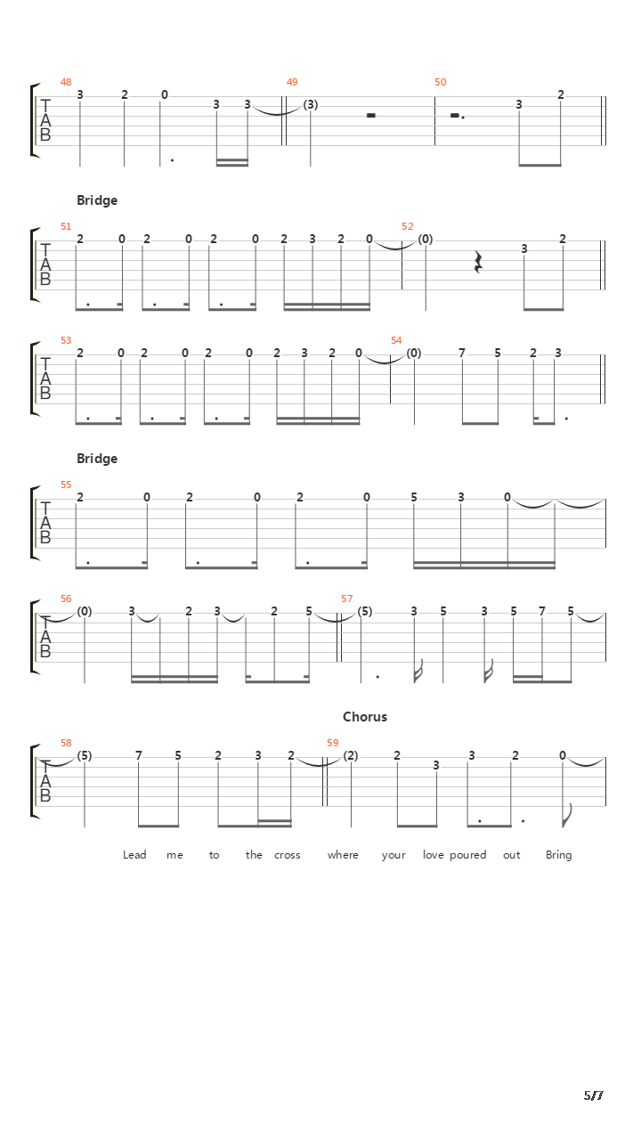 Lead Me To The Cross吉他谱