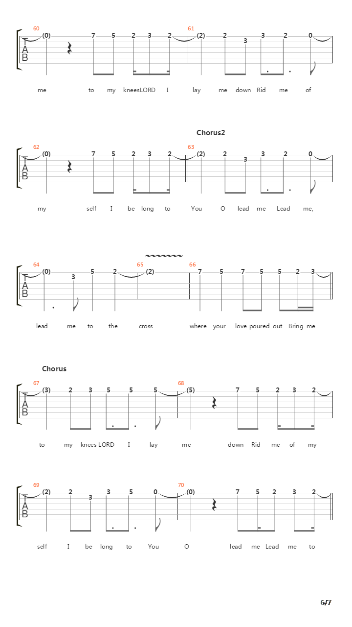 Lead Me To The Cross吉他谱