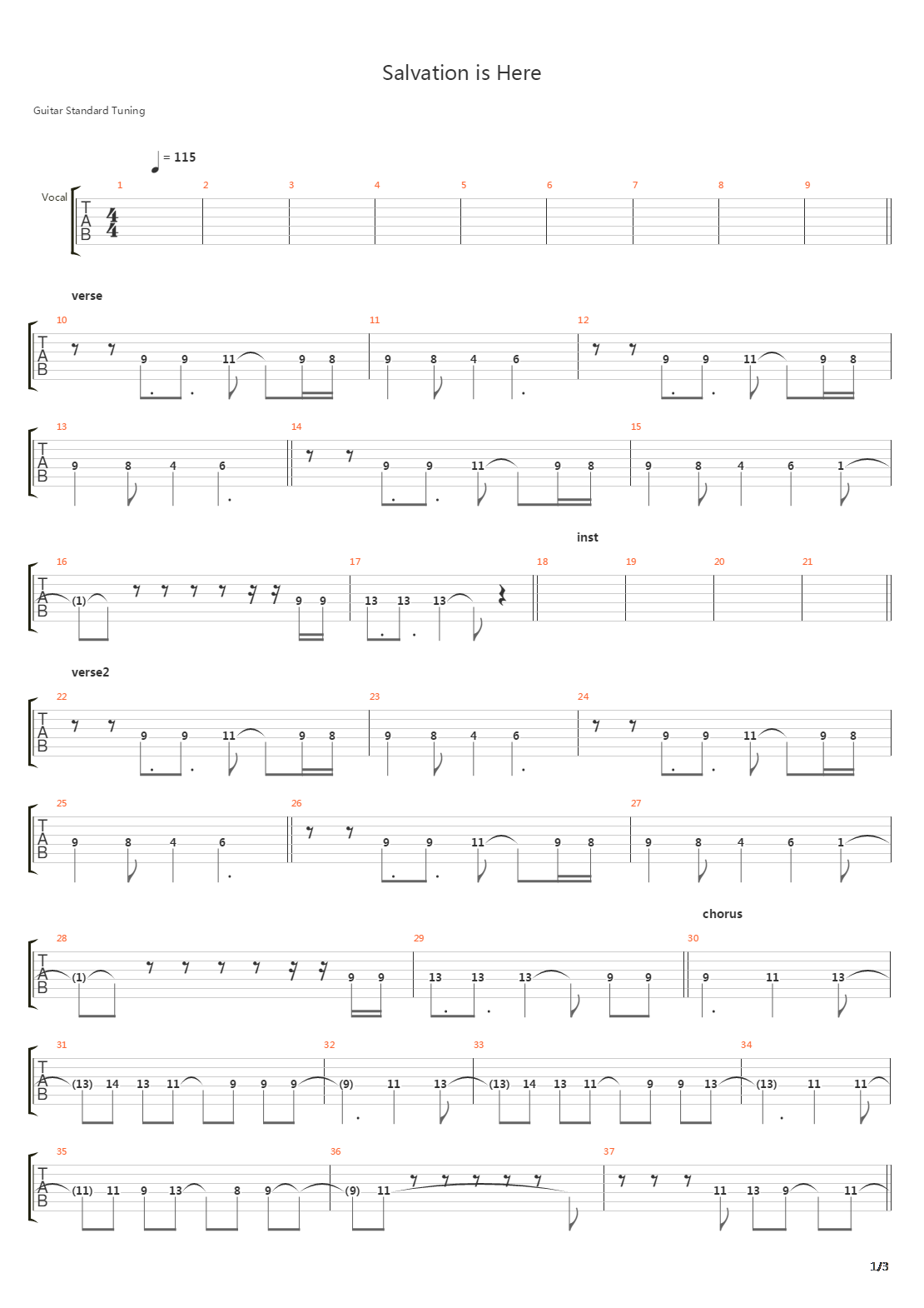 Salvation Is Here吉他谱