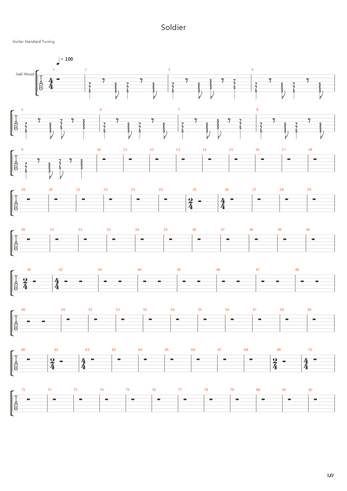 Soldier吉他谱
