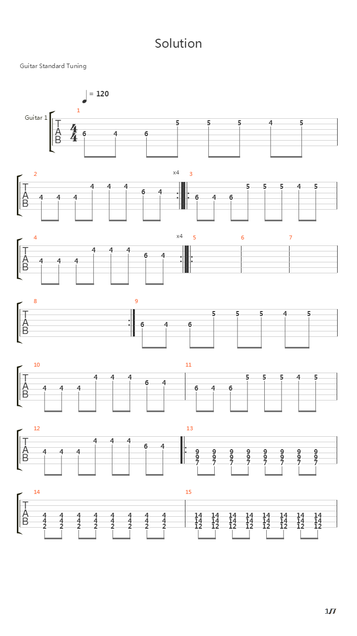 Solution吉他谱