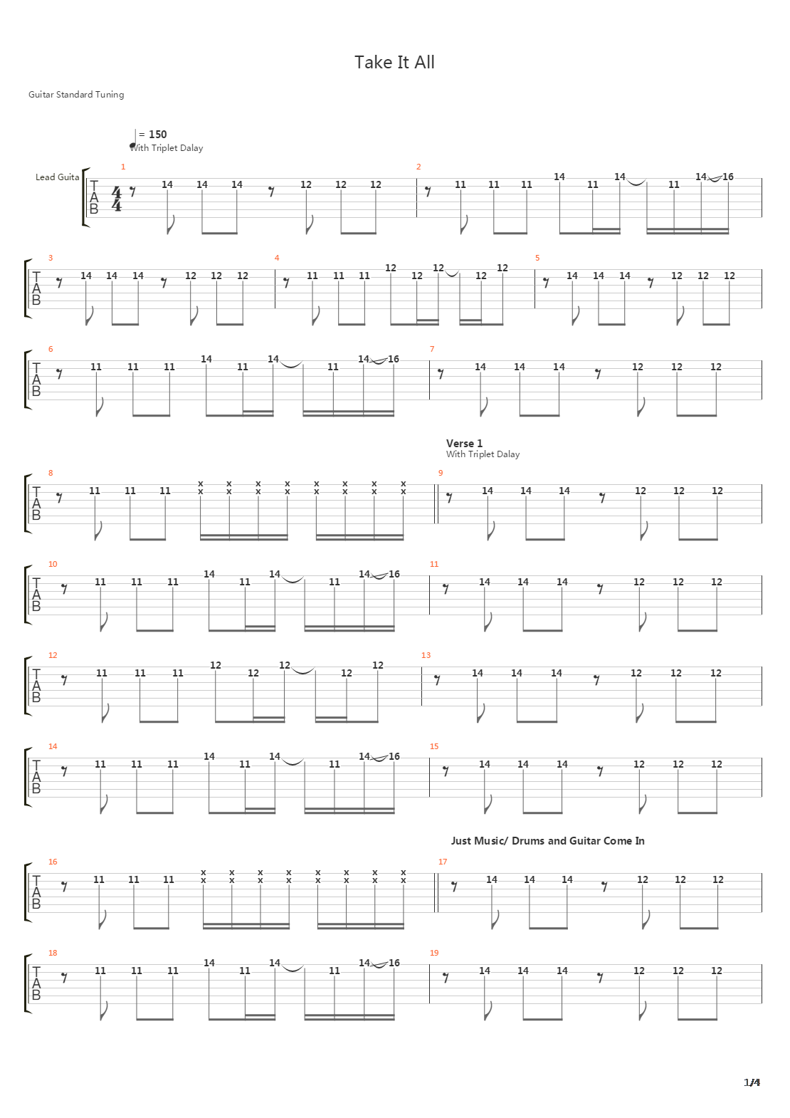 Take It All吉他谱
