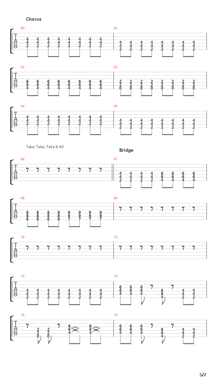 Take It All吉他谱