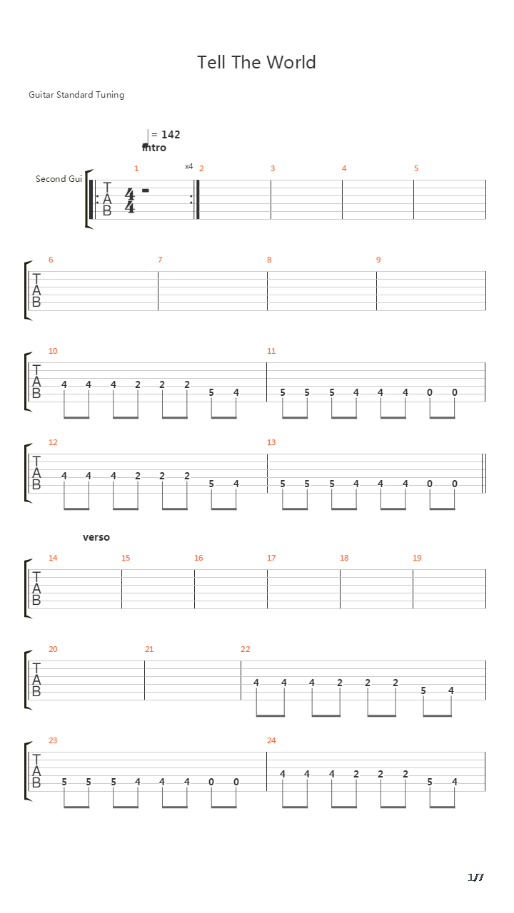 Tell The World吉他谱